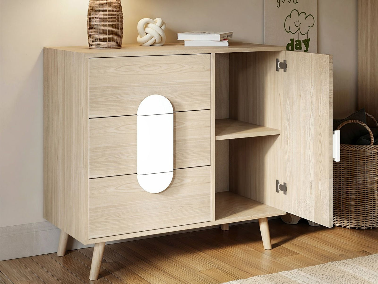 Flair Noah Chest of Drawers Sage Oak & White