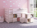Noomi Nora Solid Wood Mid Sleeper Full Set White (FSC-Certified)