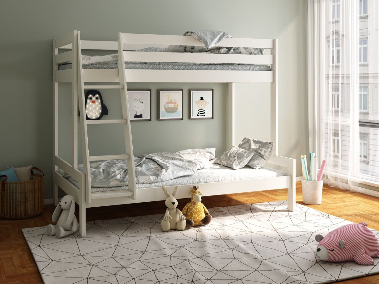 Noomi Nora Solid Wood Triple Bunk Bed White (FSC-Certified)