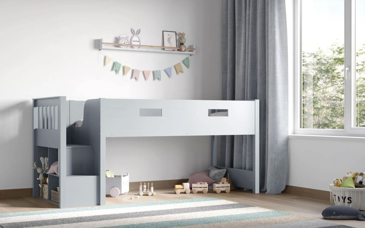 Flair Charlie Staircase Mid Sleeper Bed Grey