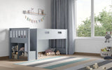 Flair Charlie Staircase Mid Sleeper Bed Grey
