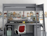Noomi Tera Solid Wood Gaming High Sleeper Grey (FSC-Certified)
