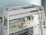 Noomi Tera Solid Wood Gaming High Sleeper White (FSC-Certified)