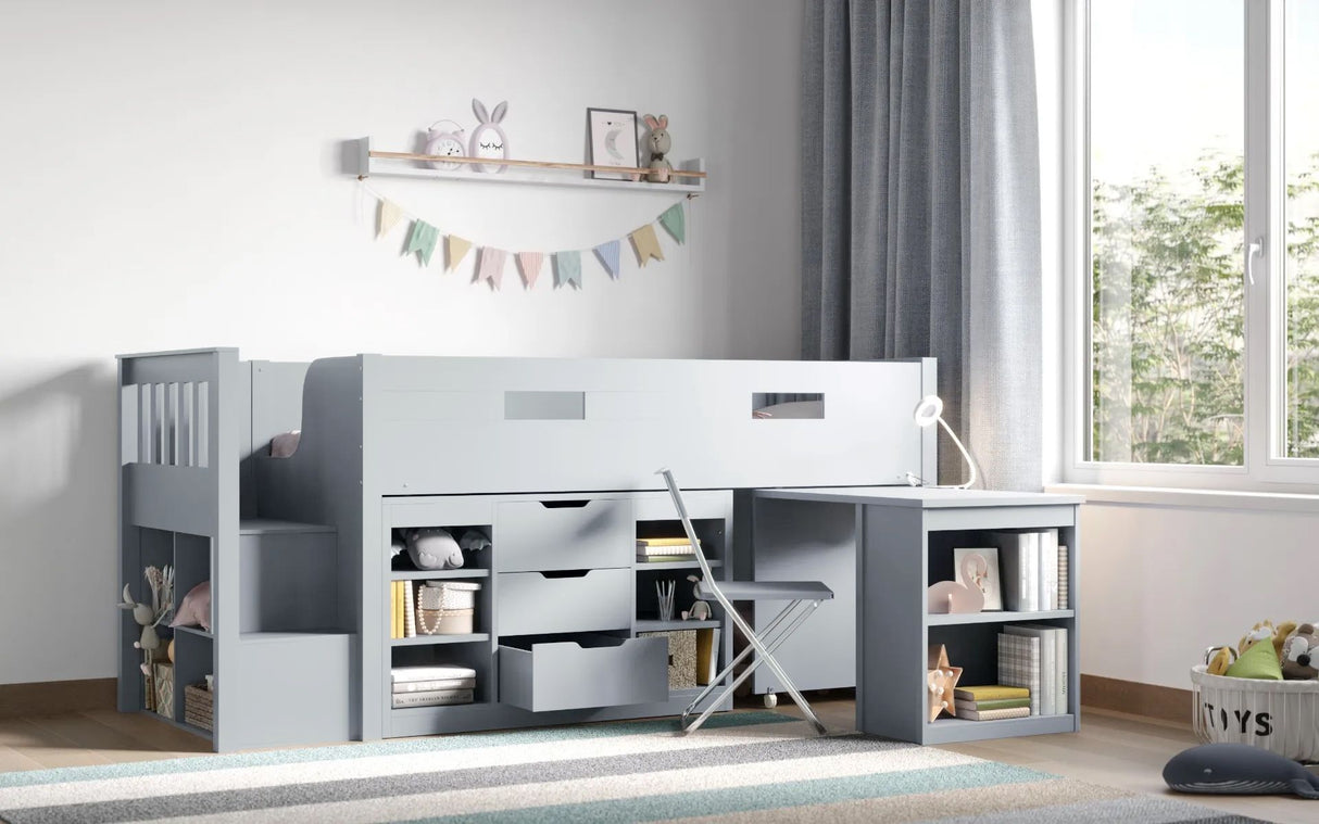 Flair Charlie Staircase Mid Sleeper Storage Set Grey