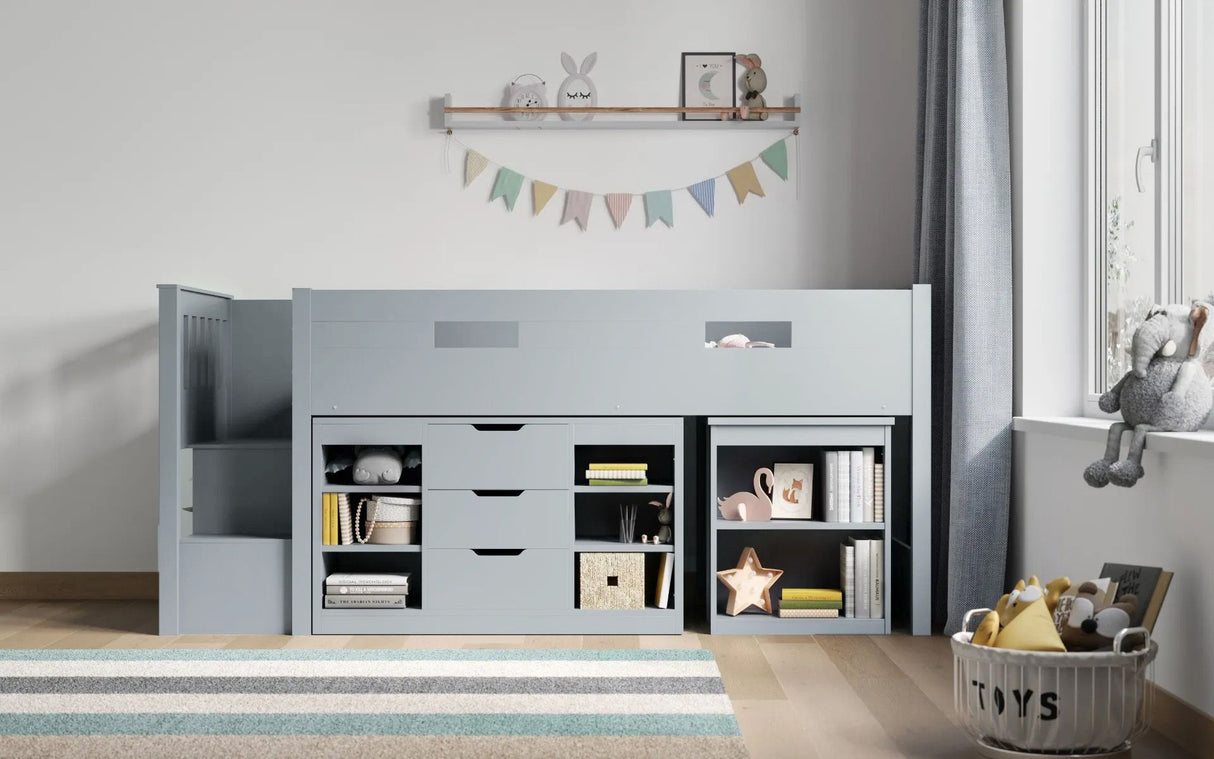Flair Charlie Staircase Mid Sleeper Storage Set Grey