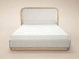 SOLACE+CO Gabriela Wooden Upholstered Bed Frame Cream Chenille Double