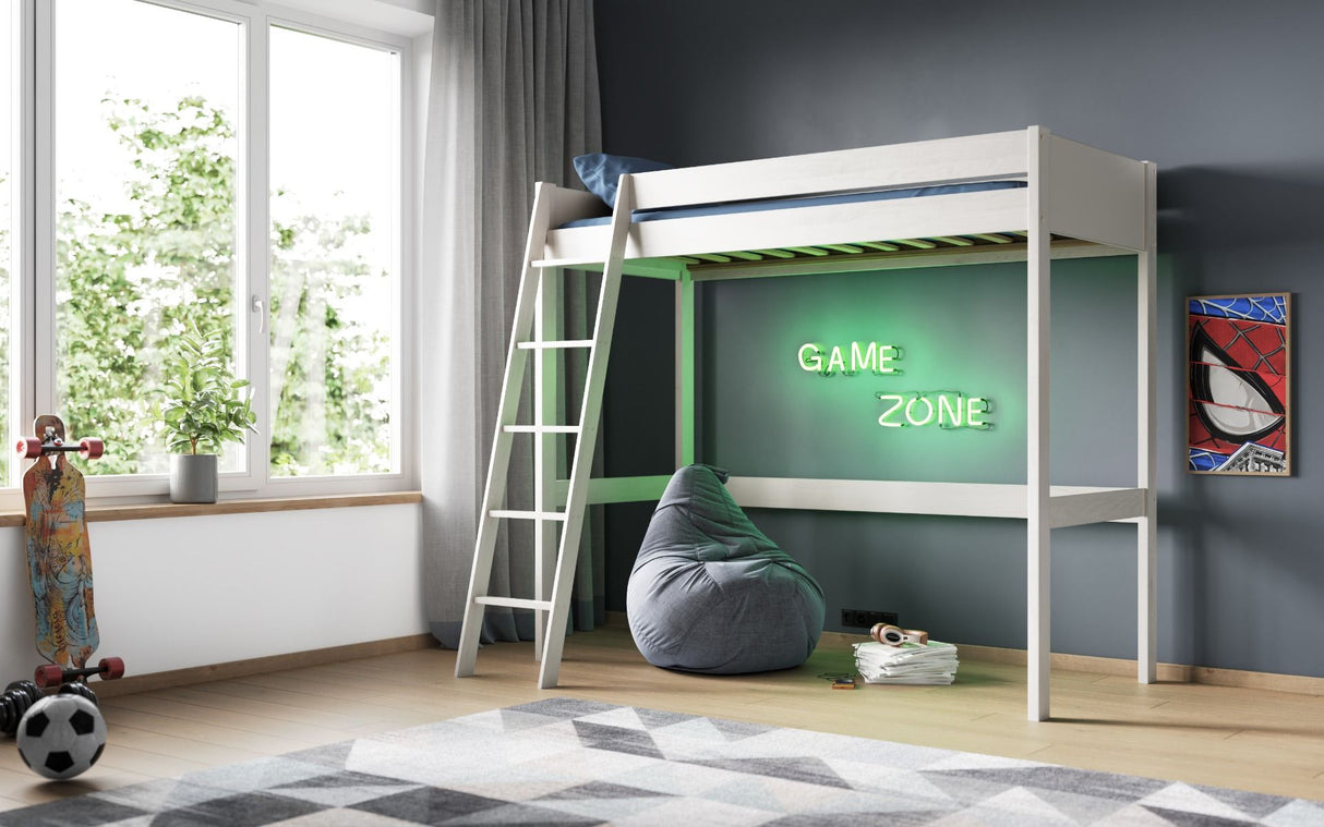Noomi Tera Solid Wood High Sleeper White (FSC-Certified)
