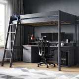 Noomi Tera Solid Wood Small Double Gaming High Sleeper Grey (FSC-Certified)
