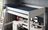 Noomi Tera Solid Wood Small Double Gaming High Sleeper White (FSC-Certified)