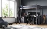 Noomi Tera Solid Wood Gaming High Sleeper Grey (FSC-Certified)