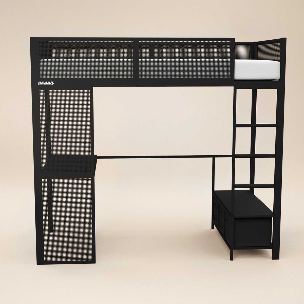 Recoil Glitch Metal Gaming High Sleeper with Desk