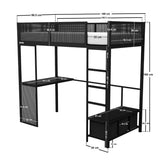 Recoil Glitch Metal Gaming High Sleeper with Desk