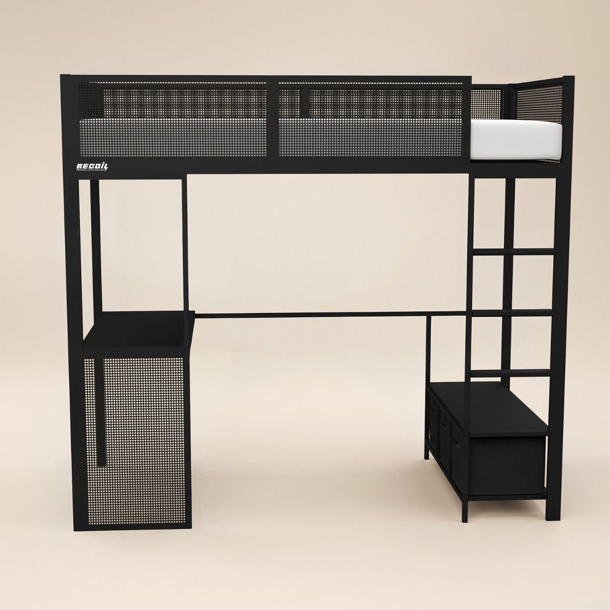 Recoil Glitch Metal Gaming High Sleeper with Desk