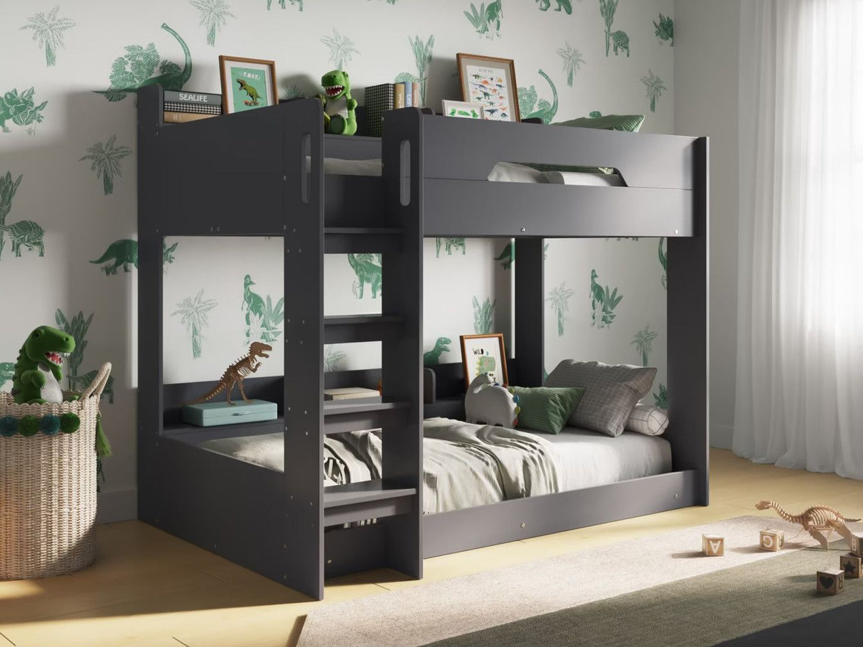 Flair Gravity Bunk Bed with Shelves Grey