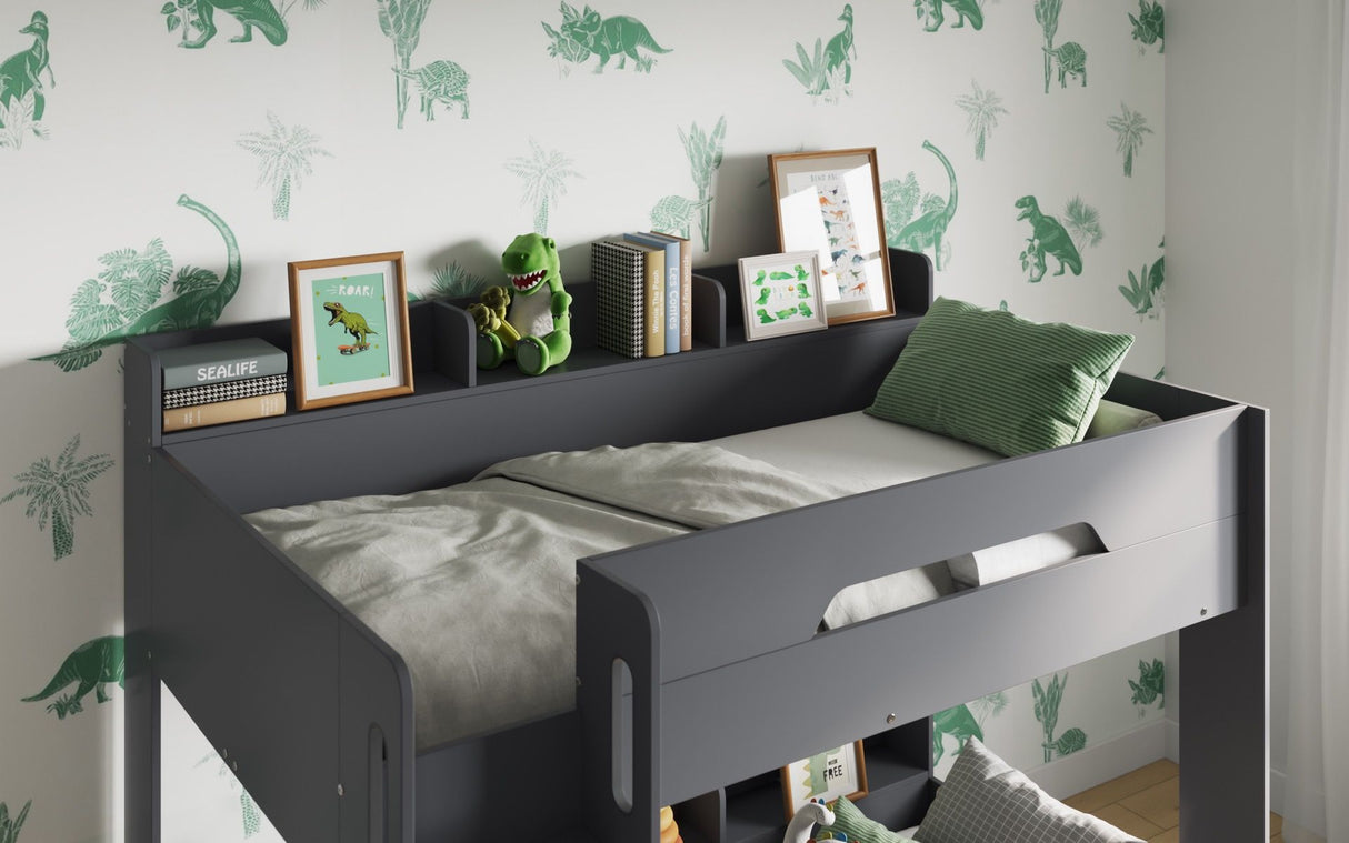 Flair Gravity Bunk Bed with Shelves Grey