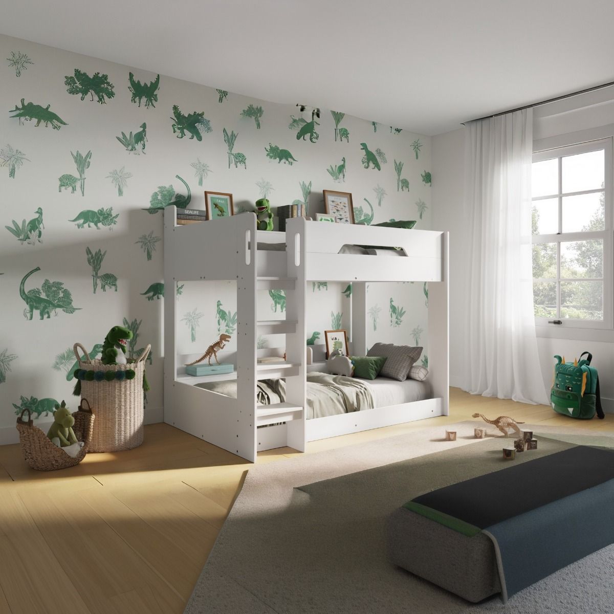 Flair Gravity Bunk Bed with Shelves White