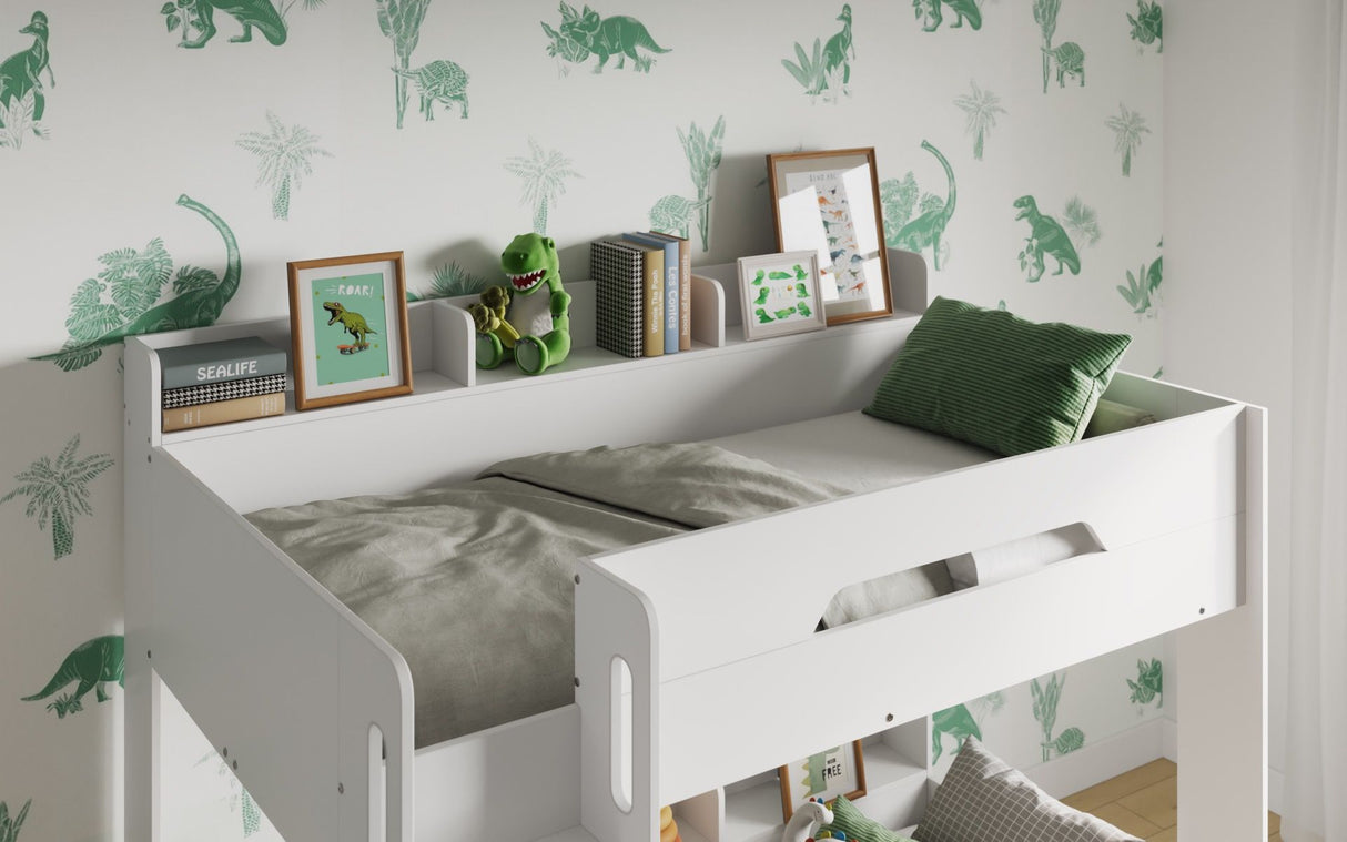 Flair Gravity Bunk Bed with Shelves White