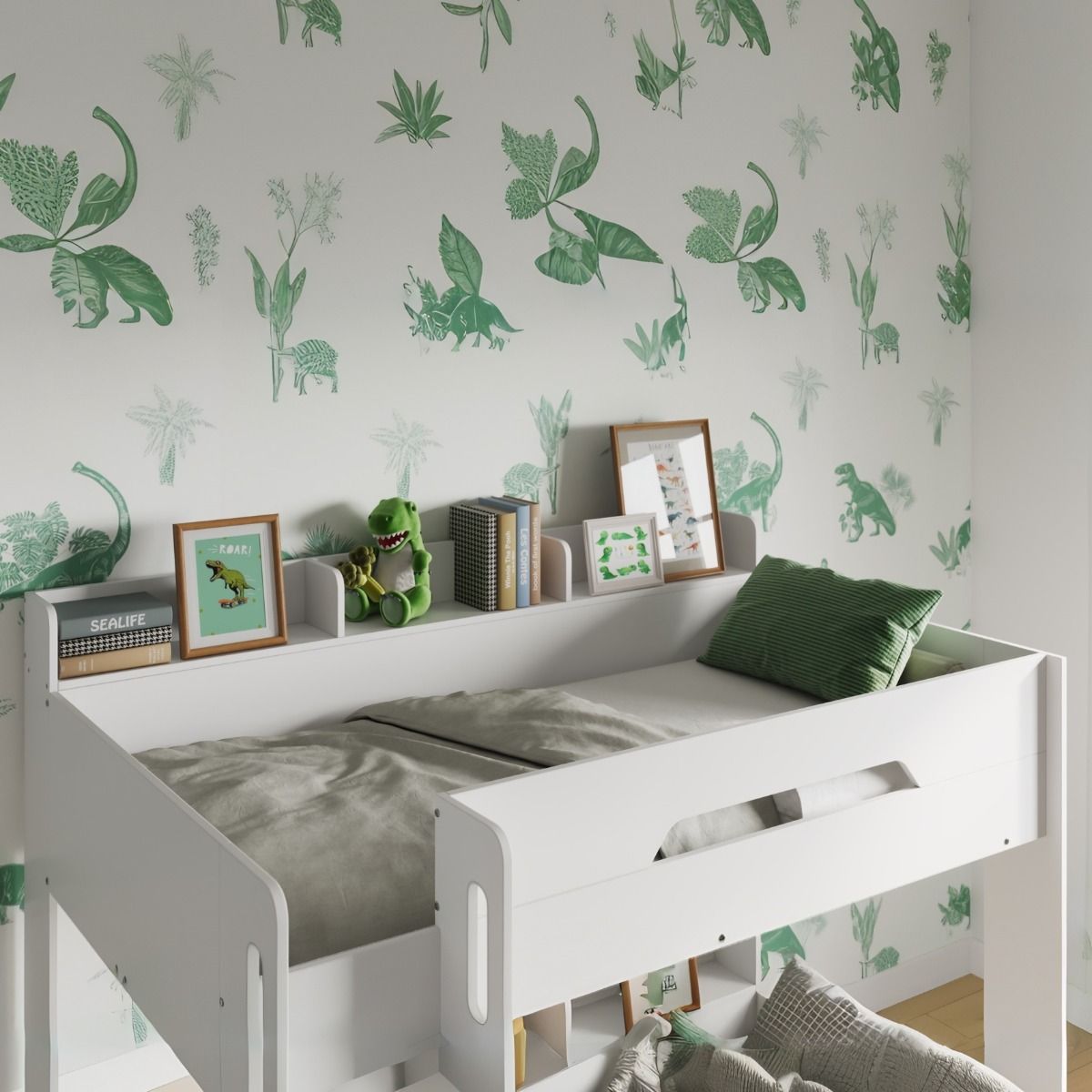 Flair Gravity Bunk Bed with Shelves White
