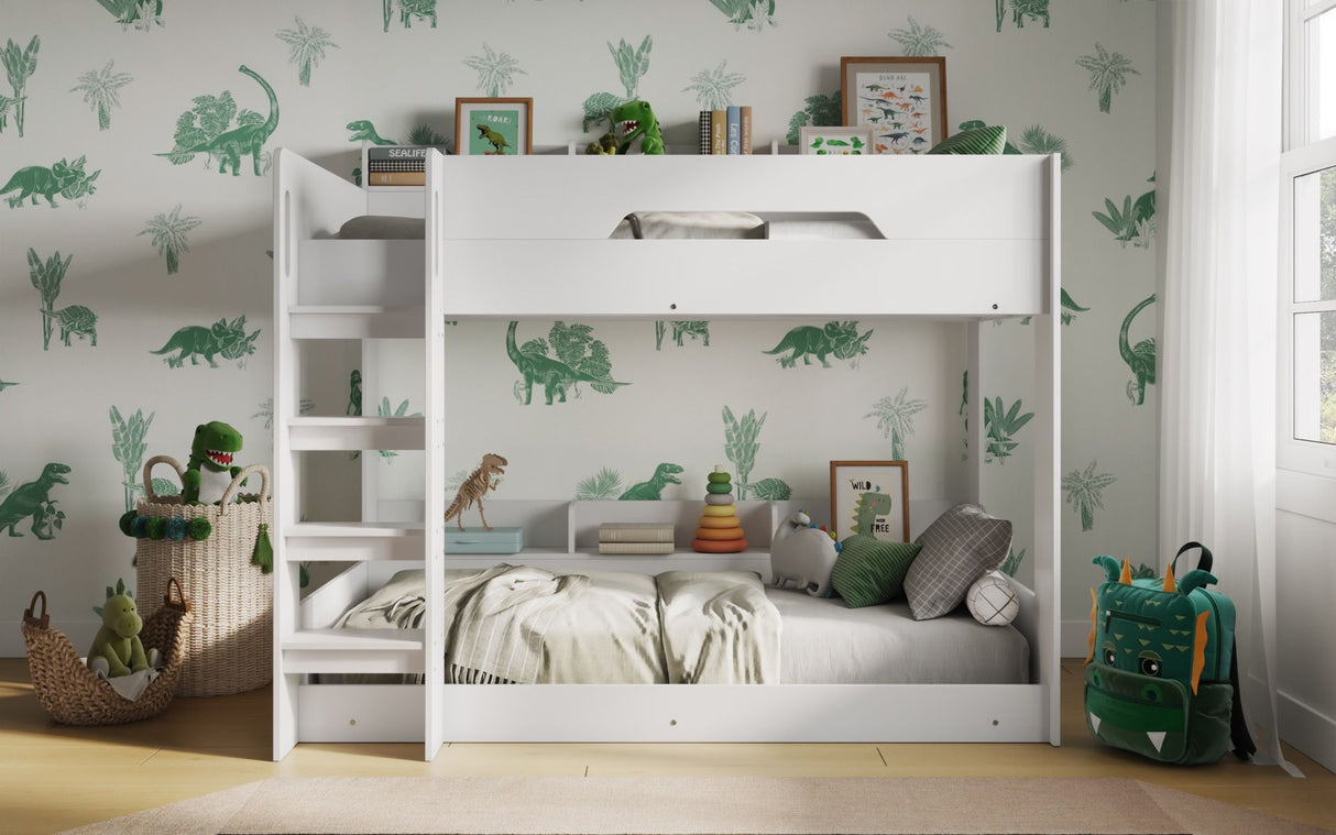 Flair Gravity Bunk Bed with Shelves White