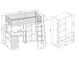 Recoil Graynite Metal Gaming High Sleeper with Shelf and Storage