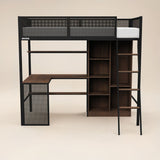 Recoil Graynite Metal Gaming High Sleeper with Shelf and Storage