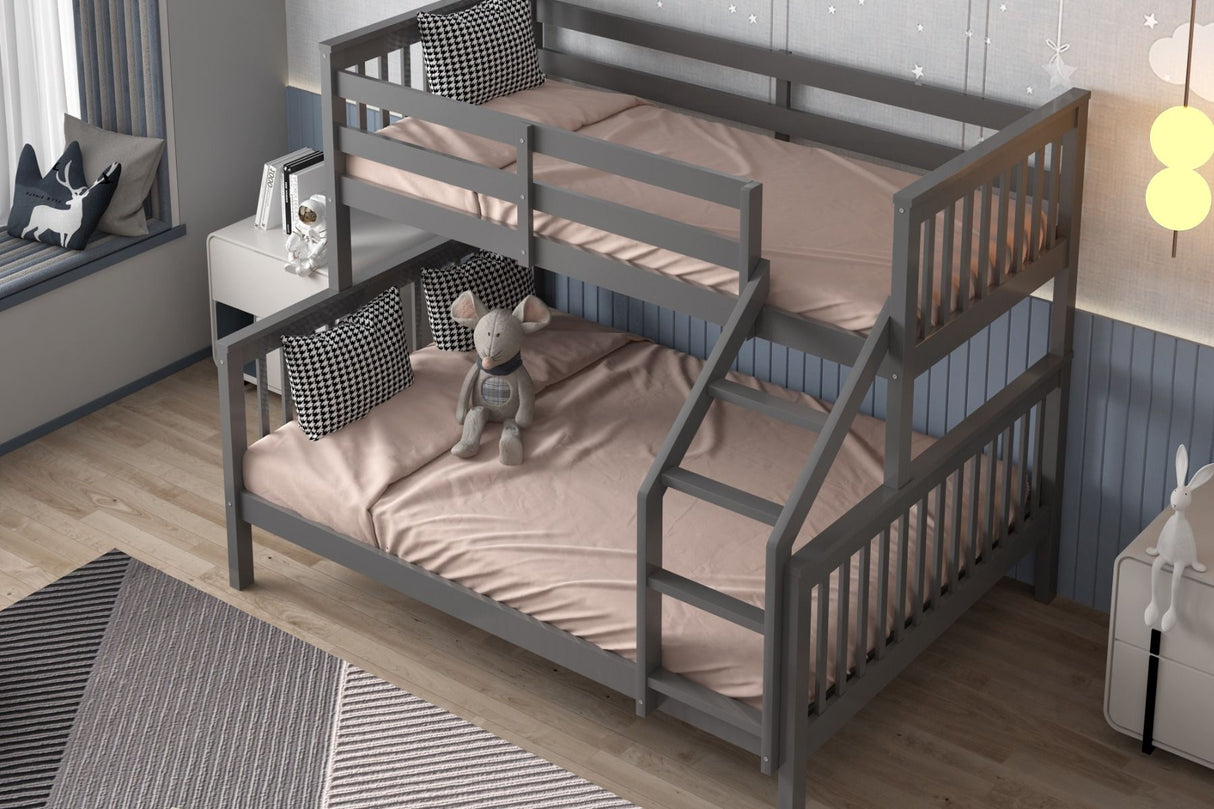 Flair Zoom Wooden Detachable Triple Bunk Bed Grey