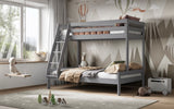 Noomi Nora Solid Wood Triple Bunk Bed Grey (FSC-Certified)
