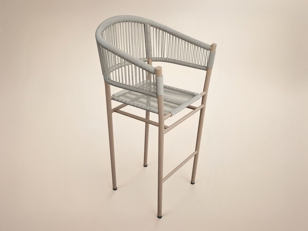 SOLACE+CO Hana Round Table & Lita Chairs Garden Bar Set White