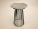 SOLACE+CO Hana Round Table & Set of 2 Lita Chairs Garden Bar Set Dark Brown