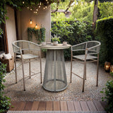 SOLACE+CO Hana Round Table & Lita Chairs Garden Bar Set White