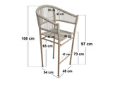 SOLACE+CO Hana Round Table & Lita Chairs Garden Bar Set White