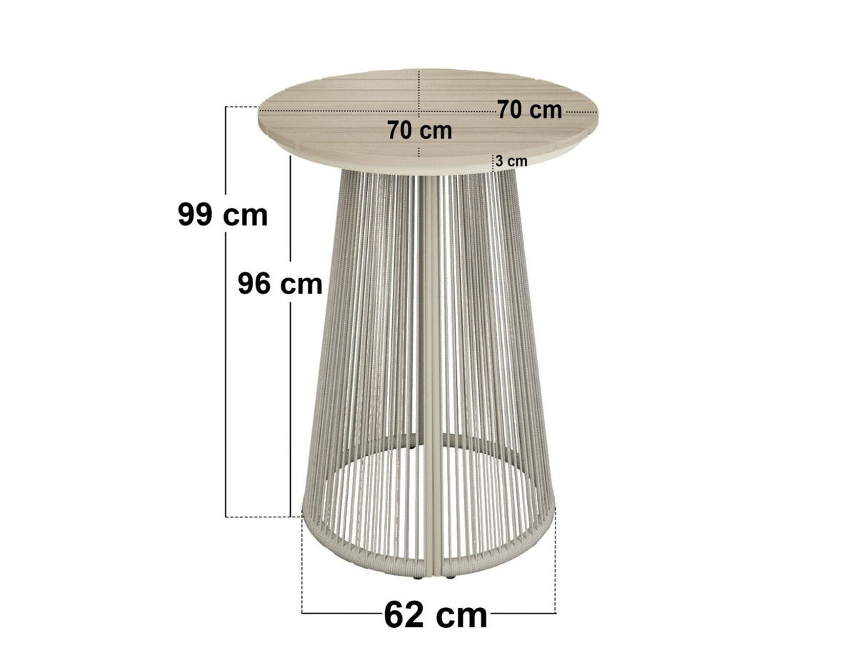 SOLACE+CO Hana Round Table & Lita Chairs Garden Bar Set White