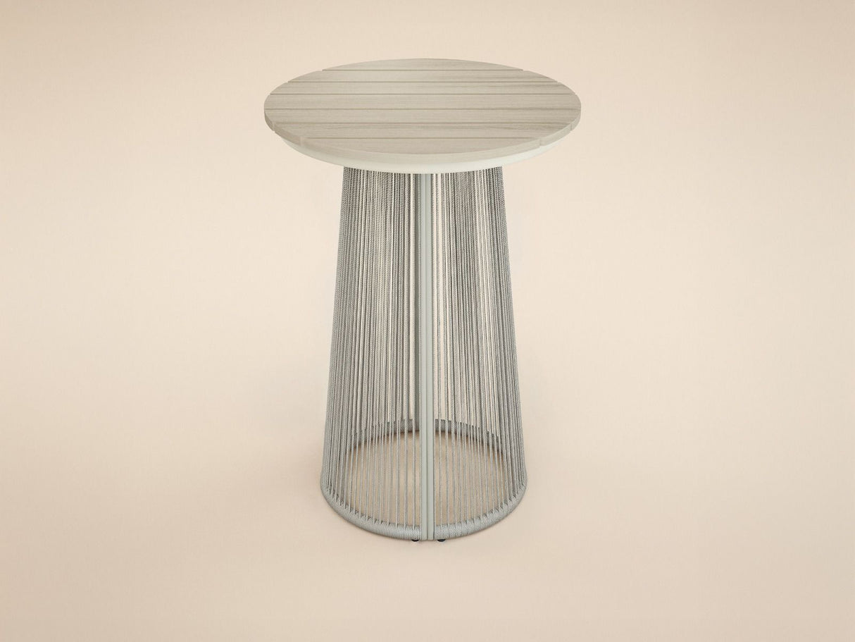 SOLACE+CO Hana Round Table & Lita Chairs Garden Bar Set White
