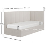 Flair Harley Boucle Corner Bed Frame with Storage Drawers Beige
