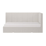 Flair Harley Boucle Corner Bed Frame with Storage Drawers Beige