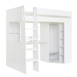 Flair Harper High Sleeper with Desk & Wardrobe White