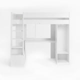 Flair Harry High Sleeper with Desk & Wardrobe White