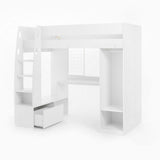 Flair Harry High Sleeper with Desk & Wardrobe White