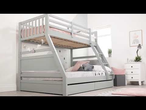 Flair Ollie Triple Bunk Bed with Drawers Grey