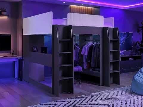 Recoil Dante Twin Gaming High Sleeper with Desk & Wardrobe