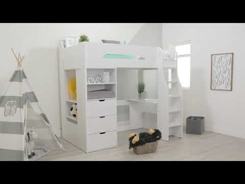 Flair Cosmic L Shaped Triple Bunk Bed White