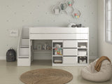 Flair Olivia Staircase Mid Sleeper with Storage White