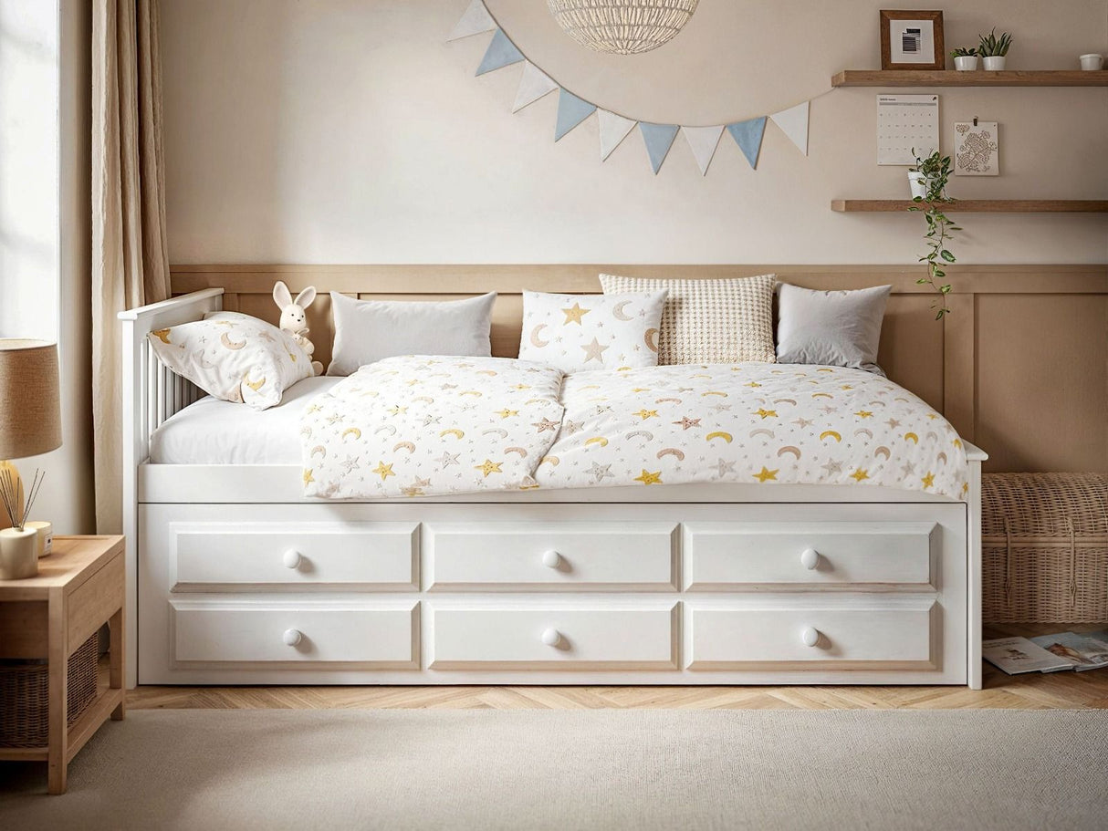 Flair Montana Captain's Bed with Drawers & Trundle White