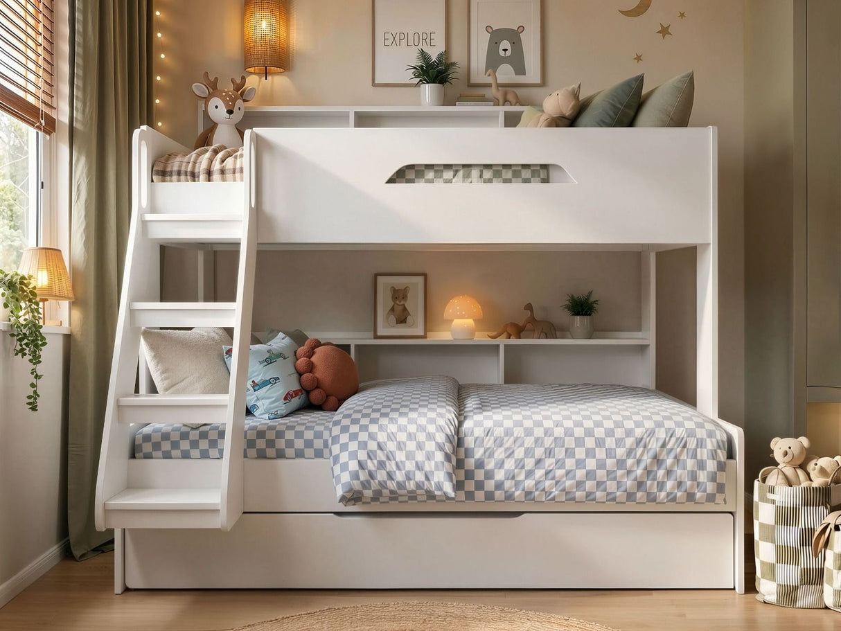 Flair Interstellar Triple Bunk Bed with Storage White