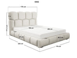 SOLACE+CO Irma Marshmallow Bed Frame Cream Chenille Kingsize