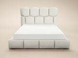 SOLACE+CO Irma Marshmallow Bed Frame Cream Chenille Kingsize