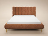 SOLACE+CO Isabela Double Chenille Bed Frame Frame Light Orange