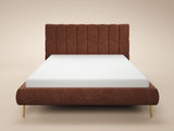 SOLACE+CO Isabela Kingsize Chenille Bed Frame Frame Burnt Orange