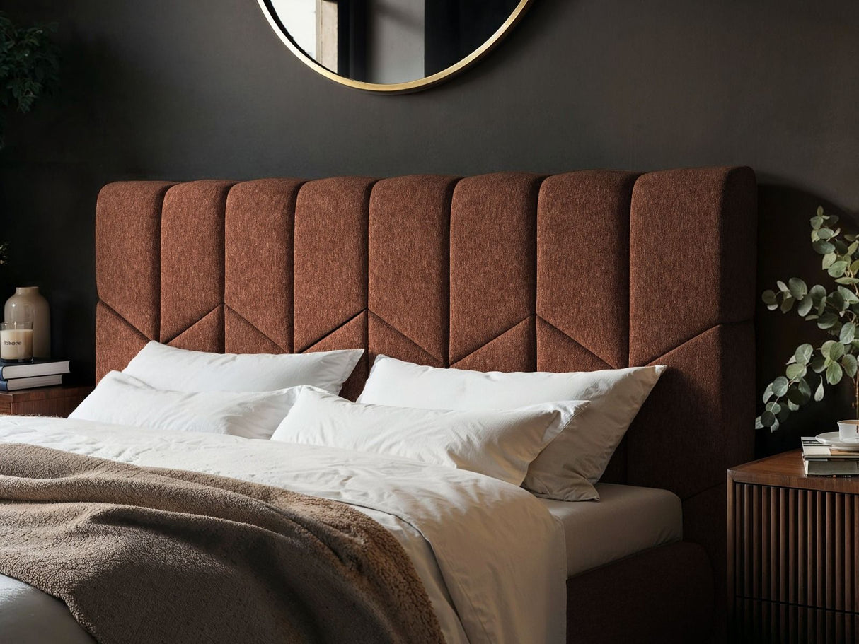 SOLACE+CO Isabela Kingsize Chenille Bed Frame Frame Burnt Orange