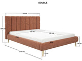 SOLACE+CO Isabela Double Chenille Bed Frame Frame Light Orange